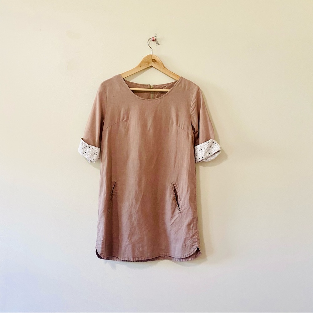 Handmade tunic top lace sleeves pockets ladies small